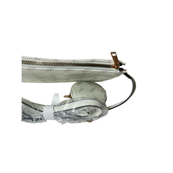 Nicole Miller Creme Gold Logo Crossbody & Earbud Case - Picture 4 of 7